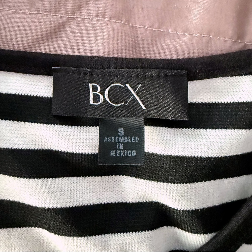 BCX- Black and White Striped Peplum Top (sz s) NWOT - Picture 9 of 10